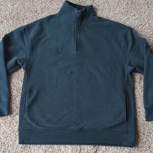 Athleta Forever Fleece 1/4 Zip Sweatshirt - Cypress Green S